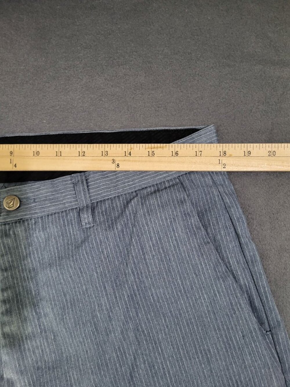 VOLCOM Frickin Stripe Chino Shorts Men SZ 36 Corpo Class y2k grunge skater blue - Picture 5 of 11